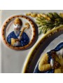 Devotional plate Madonna delle Grazie of Faenza and its 4 protectors