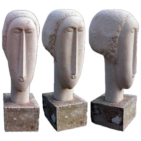 Copia di una testa in pietra di Amedeo Modigliani