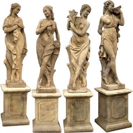 Quattro statue, le 4 stagioni - malta cementizia