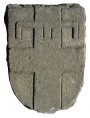 Stone coat of arms Genoa cross with ancient key