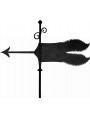 Serrated wind vane flag - forged iron