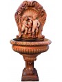 Large wall terracotta fountain - foot, basin and front