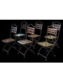 folding Forged Iron french garden chair - braided sitting