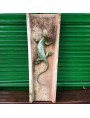 Ocellated lizard our production, on ancient tile