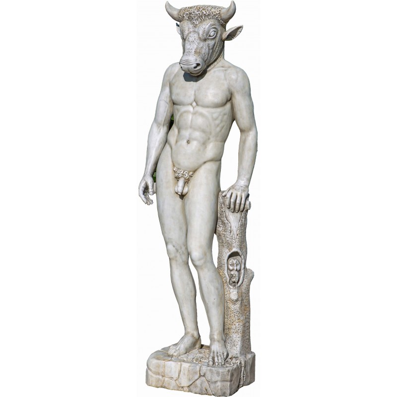Minotaur of Knossos Figurine in sterling silver on wooden support (K-70.1)