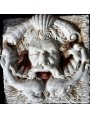 Great round roman mask - white Carrara marble