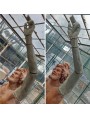 Restoration: phase 2 - drying process of the model anchored to the statue