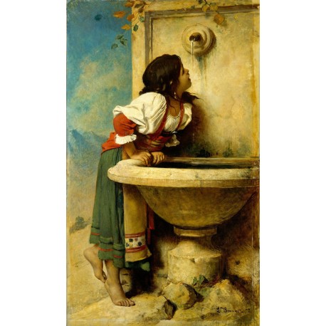 Roman Girl at a Fountain by Léon Bonnat [French, Bayonne 1833–1922 Monchy-Saint-Eloi] 1875
