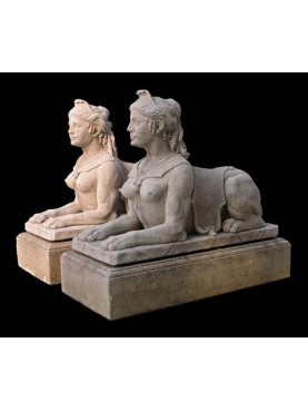 Pair of stone sphinxes