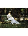 Portrait of Adelaide Banti in the garden, 1875, by Cristiano Banti.