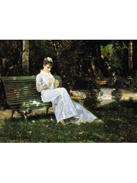 Ritratto di Adelaide Banti in giardino, 1875, di Cristiano Banti.