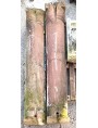 Coppia di mezze colonne in arenaria rosa