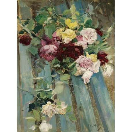 Giovanni Boldini [1842-1931], Still life with roses Oil on board 73 x 54.5 cm