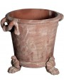 Conical empire vase terracotta, with large handles and feet