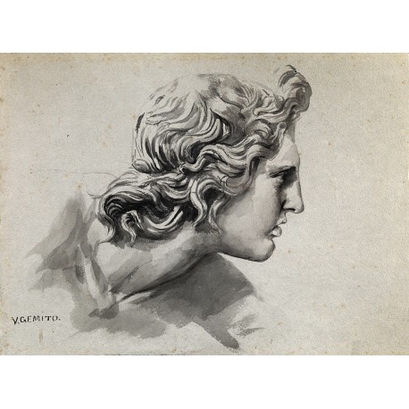 Vincenzo Gemito (Naples 1852 - 1929) Head of Alexander the Great; 1920 approx;
