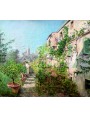 Telemaco Signorini, Garden in Settignano, oil on canvas applied to cardboard, 38x41 cm, 1885, Matteucci Institute, Viareggio