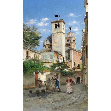 Federico del Campo, Meeting at the Well, Venezia, 1881, collezione privata, olio su tela.