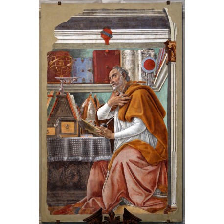 Sandro botticelli, sant'agostino nello studio, 1480 circa, dall'ex-coro dei frati umiliati.