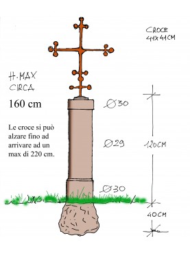 Milestone or Mile marker garden road stone cippus with cross