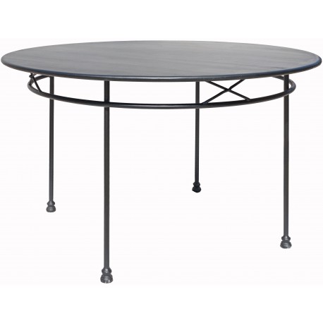 Simple table Ø120cm with 4 legs forgediron
