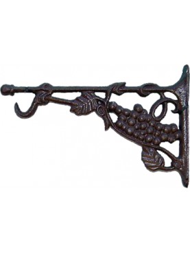 Cast iron bracket 28cms with hook and grapes