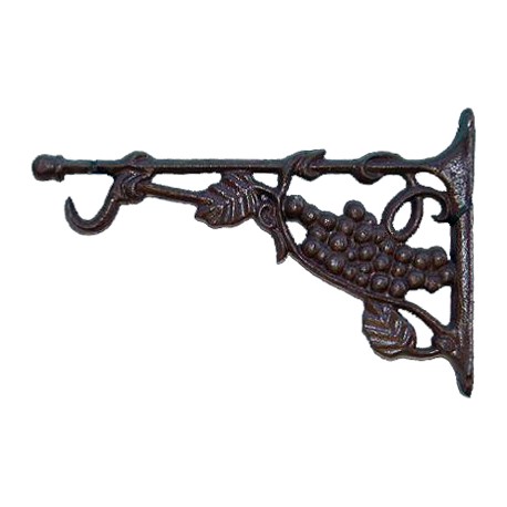 Cast iron bracket 28cms with hook and grapes