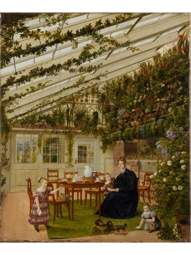 Eduard Gaertner (tedesco, Berlino 1801–1877 Zechlin) La famiglia del signor Westfal nel Conservatorio 1836, olio su tela.
