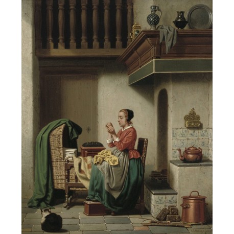 Charles Joseph Grips - Doing the Needlework, 1864