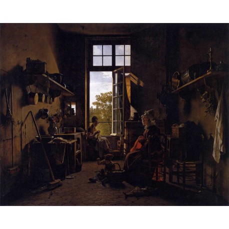 Martin Drölling - Interior of a Kitchen, 1815 Salon of 1817.