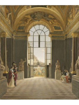 Etienne Joseph Bouhot - Vista della Sala della Pace, al Louvre, intorno al 1820.