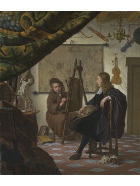 Michiel van Musscher - The Artist in His Studio, 1670.