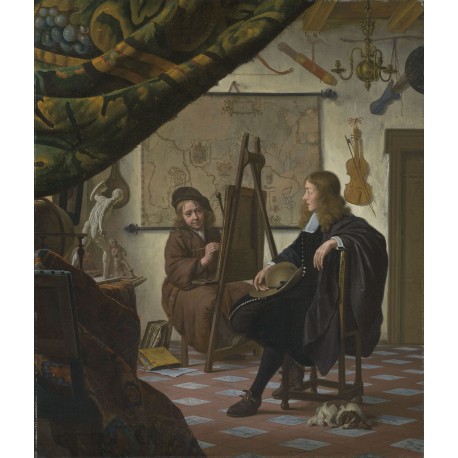 Michiel van Musscher - The Artist in His Studio, 1670.