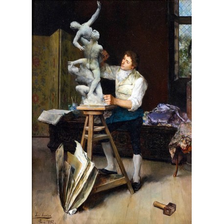 Luis Jimenez Y Aranda (Siviglia 1845, 1928) The Sculptor, Paris 1882 (Sotheby's New York) oil on panel, 32 x 23 cm