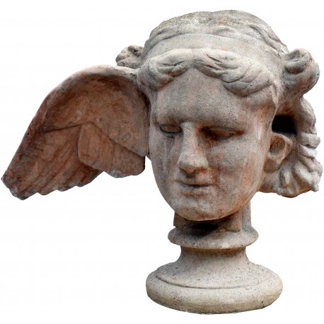 Patinated terracotta faithful copy of Hypnos head