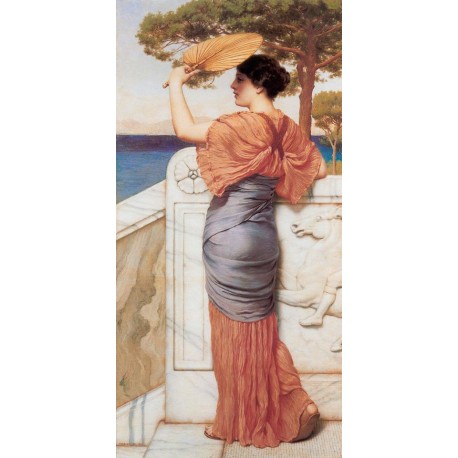 John William Godward, On The Balcony, 1911, private collection, oil on canvas.