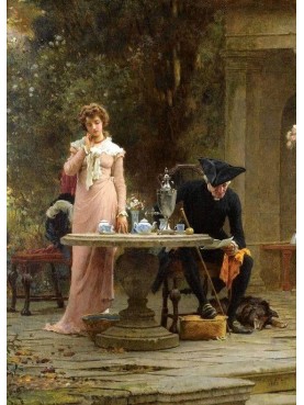 Marcus Stone (1840-1921), A marriage proposal.
