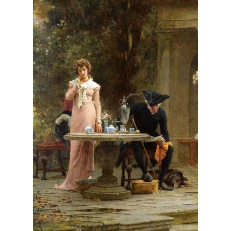 Marcus Stone (1840-1921), A marriage proposal.