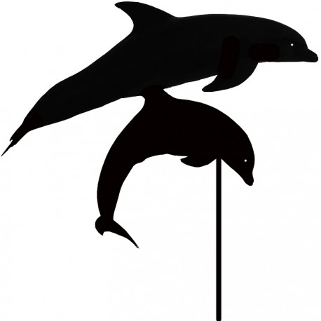 Pair of Dolphins jumping - iron weathervane