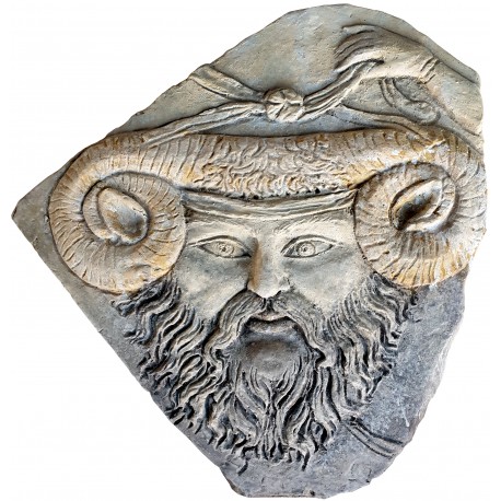 Zeus Ammone del Museo Barracco di Roma - bassorilievo in terracotta nostra repro