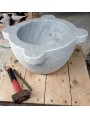 Professional mortar in white Carrara marble