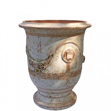 Typical flamed vase from Anduze (F) - Ø48cms - French majolica