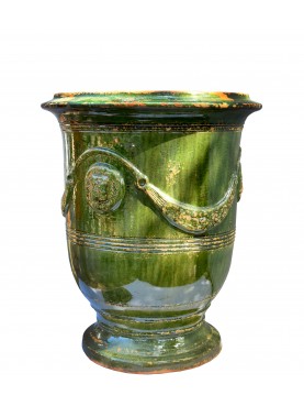 Typical flamed vase from Anduze (F) - Ø56cms - French majolica