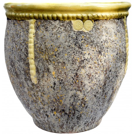 Typical flamed vase from Anduze (F) - Ø60cms - French majolica
