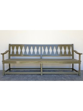 Large bench painted RAL 7002 olive grey