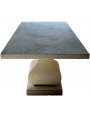 Tavolo rettangolare 220cm x 100cm in pietra con due basi