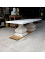 Rectangular table 220cm x 100cm in stone with two bases