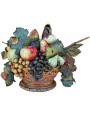 Large Hand-made majolica Caravaggio's fruits basket