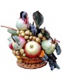Small Hand-made majolica Caravaggio's fruits basket