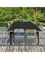 Large iron table with 300 cm split slate top