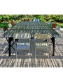Grande Tavolo in ferro con piano di 300 cm in Ardesia Ligure a spacco